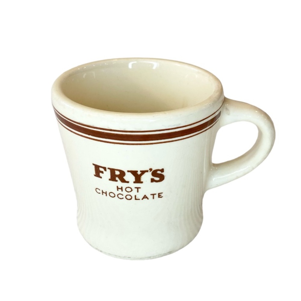 FRY'S HOT CHOCOLATE Mug by Duraline Grindley Hotelware CO England Honey Glaze